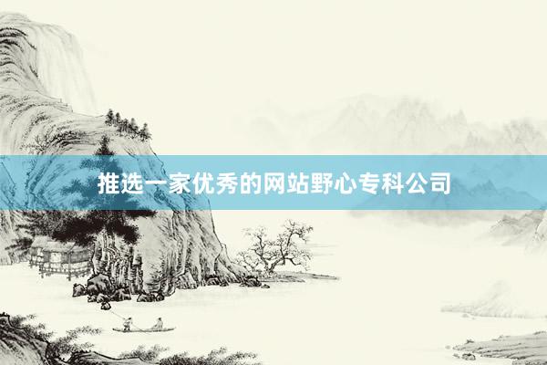 推选一家优秀的网站野心专科公司